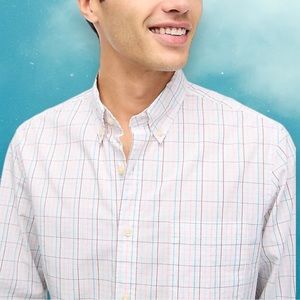 J. Crew Gingham Flex Slim Casual Twill Shirt Gingham White XXL *See details